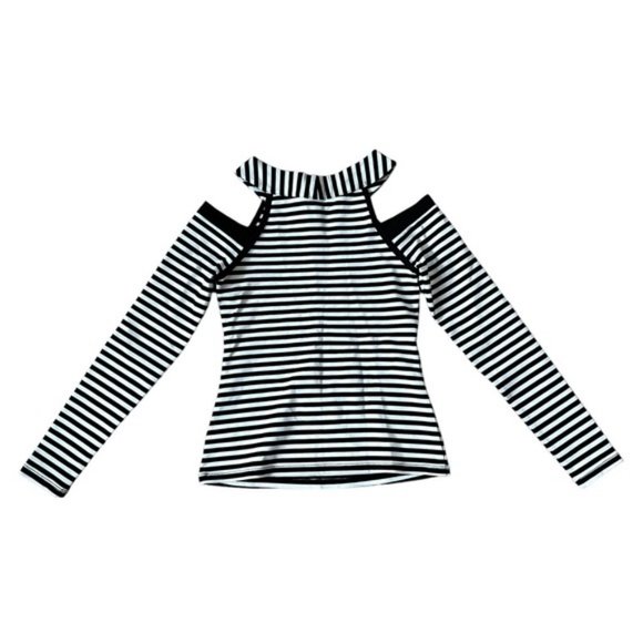 Black and White Striped Bebe Top Size XS - Picture 3 of 8